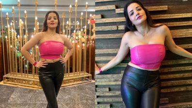 Hotness Alert! Monalisa slays in pink tube top and black latex pant