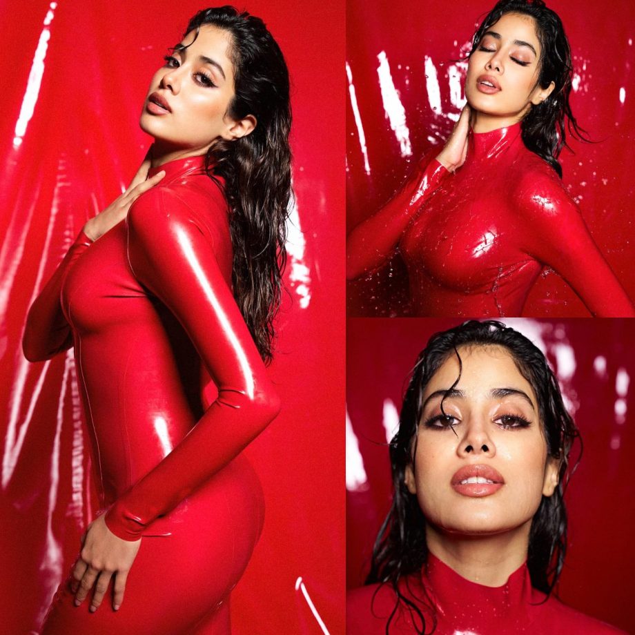 Janhvi Kapoor takes sass on edge in red latex dress, see photos 875729