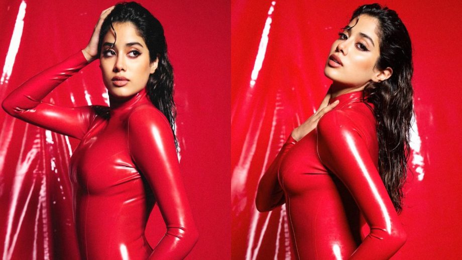 Janhvi Kapoor takes sass on edge in red latex dress, see photos 875726