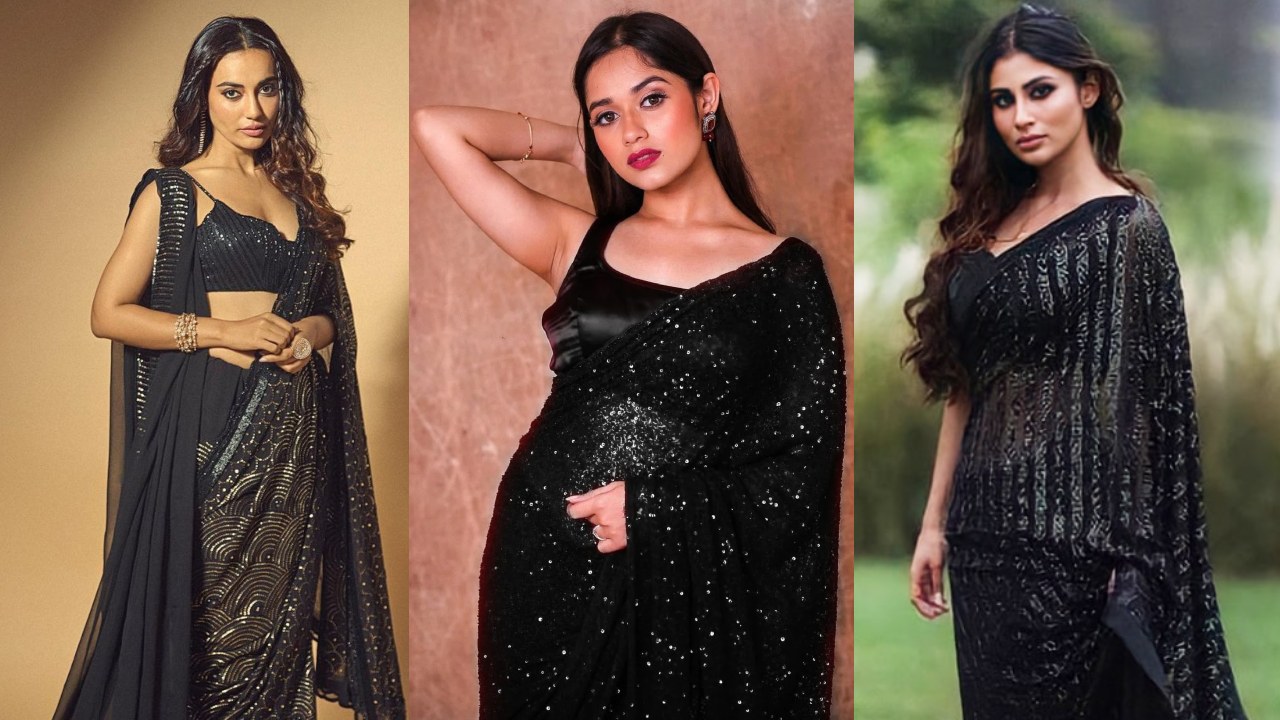 Jannat Zubair, Mouni Roy and Surbhi Jyoti are desi beauties in black six yards [Photos] 875903