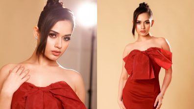 Jannat Zubair Stuns In Red Hot Gown