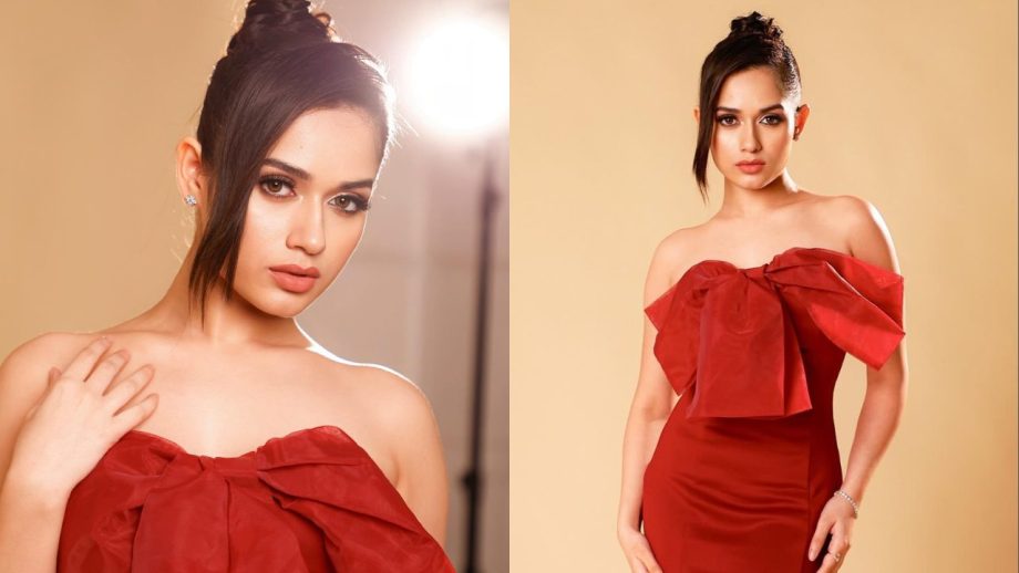 Jannat Zubair Stuns In Red Hot Gown 873688