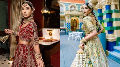 Jasmin Bhasin aces bridal aesthetics in intricate lehenga cholis, check out