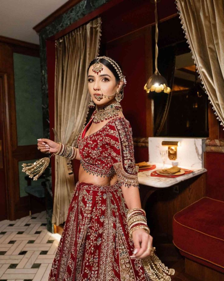 Jasmin Bhasin aces bridal aesthetics in intricate lehenga cholis, check out 874068