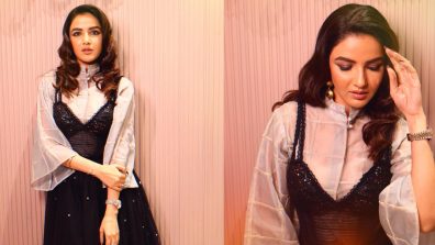 Jasmine Bhasin turns muse in black shimmery mesh gown, see photos