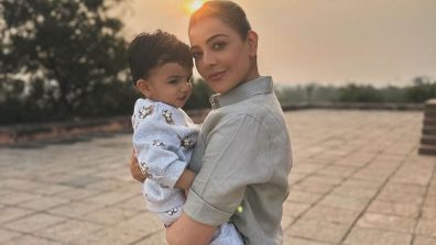 Kajal Aggarwal Poses With Son Neil Kitchlu, Raashi Khanna Awestruck