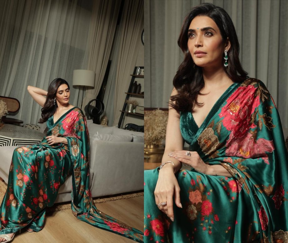 Karishma Tanna turns muse in green floral saree worth Rs 95,000 872010