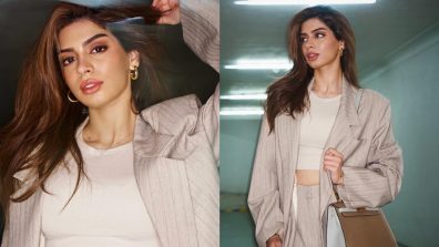Khushi Kapoor Boss It Up In Beige Three-piece Co-ord Set, Take Cues