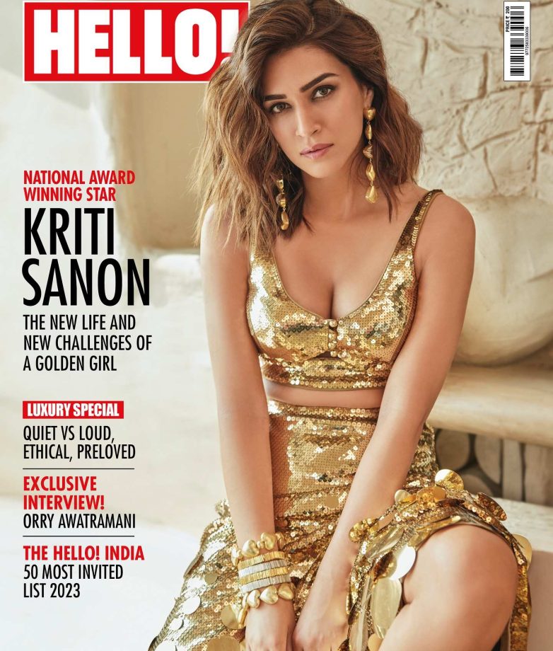 Kriti Sanon Spreads Her Glittery Charm In Golden Co-ord Set 873731