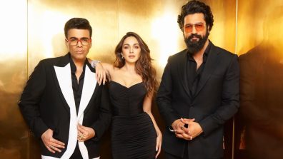 KWK 8: Kiara Advani Poses Chic In Black With Vicky Kaushal And Karan Johar, See Photos