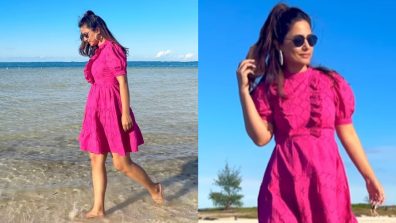 Mauritius Babe! Hina Khan Looks ‘Cute’ In Pink Mini Dress