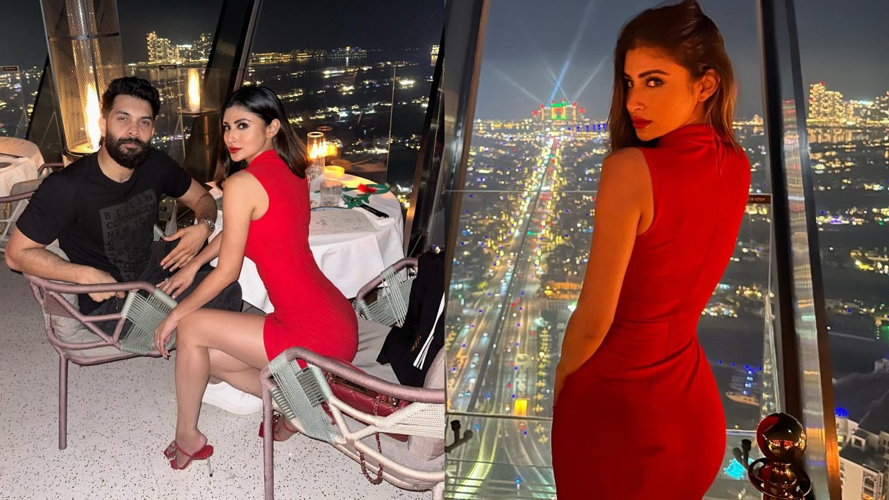 Mouni Roy Looks Hot In Red Dress, Goes Mushy With Husband Suraj Nambiar 875453