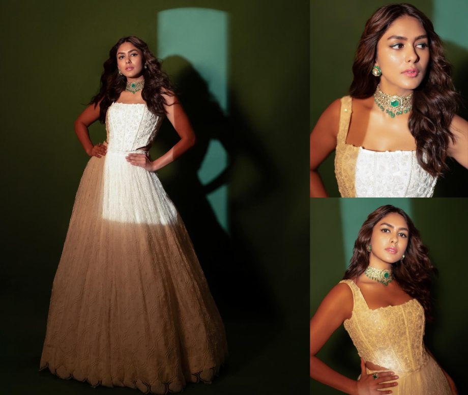 Mrunal Thakur channels her inner white swan in classic lehenga set 873176