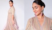 Mrunal Thakur stuns in pastel-colored embellished anarkali dress