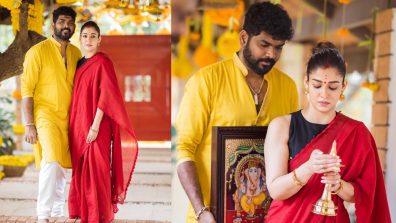 [Photos] Nayanthara and Vignesh Shivan perform puja in new home together
