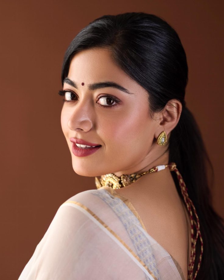 Rashmika Mandanna turns ravishing in ivory white saree, check out 872695