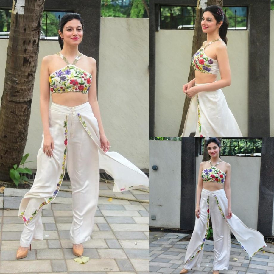 Slay, Queen! Divya Khosla Kumar stuns in ivory embroidered flutter pant set 871564