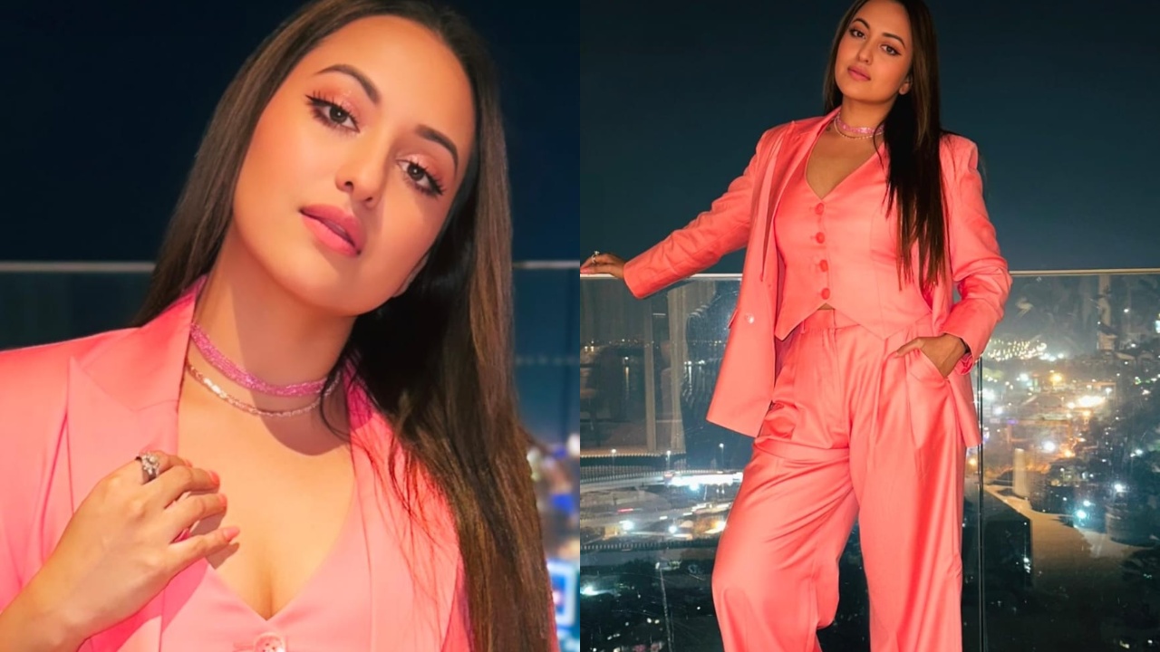 Sonakshi Sinha makes a case for coral pantsuit, see photos 875836