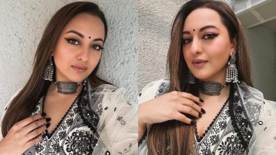 Sonakshi Sinha Serves Desi Glam In White Chikankari Sharara Set With Oxidised Jewels