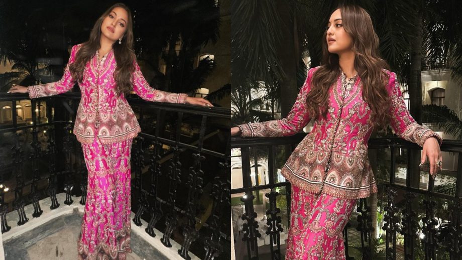 Sonakshi Sinha's Pink Embellished Traditional Co-ord Set Is Apt This Wedding Season 872415