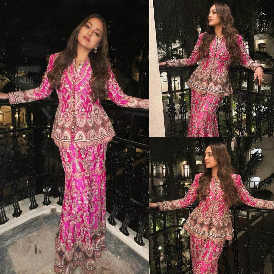 Sonakshi Sinha's Pink Embellished Traditional Co-ord Set Is Apt This Wedding Season 872414