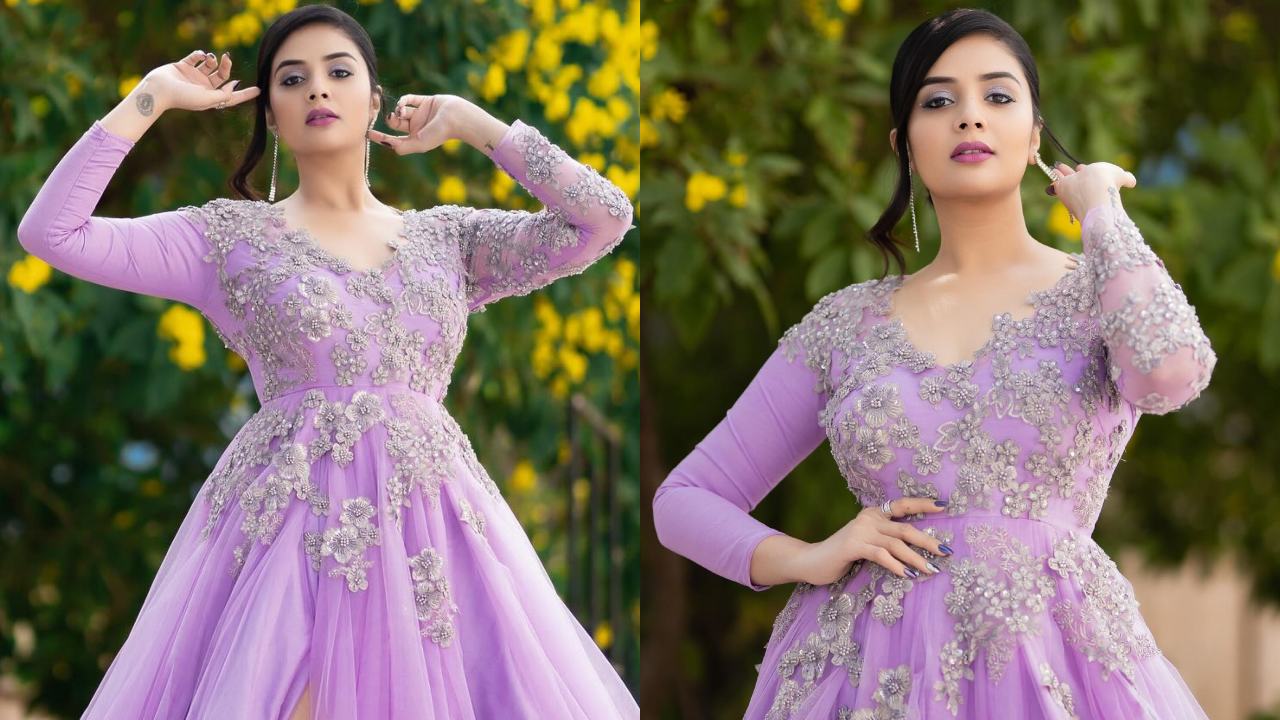 Sreemukhi turns princess in tulle lilac embellished gown, Check out 876281
