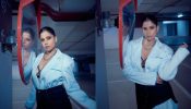 Super Sensuous! Saie Tamhankar turns bossy in oversized blazer and denim skirt