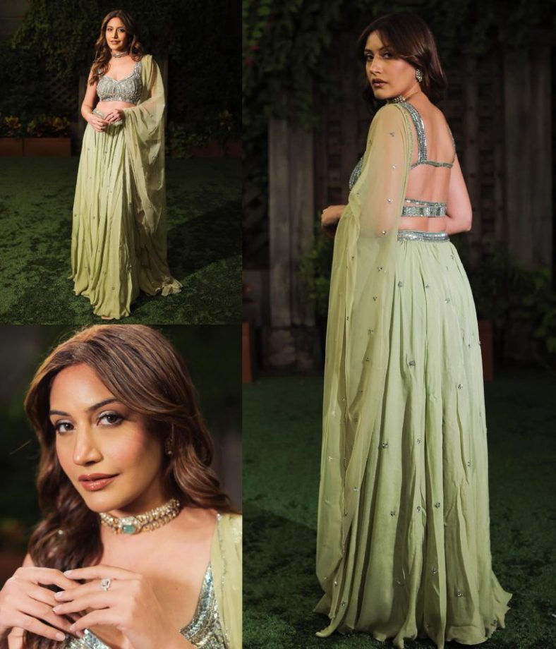 Surbhi Chandna's Pista Green Lehenga Choli Can Light Up Sangeet Ceremony, Take Cues 875219