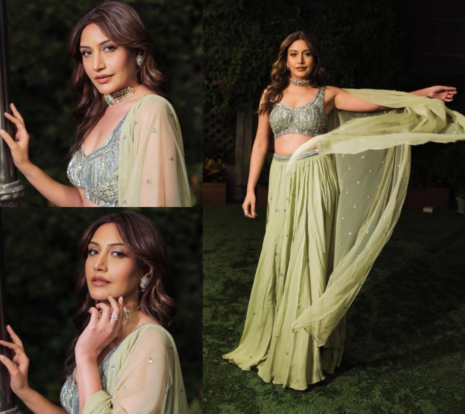 Surbhi Chandna's Pista Green Lehenga Choli Can Light Up Sangeet Ceremony, Take Cues 875218