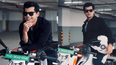 Swagger! Siddharth Nigam looks dapper in black denim jacket, rides swanky bike