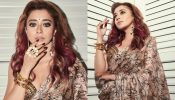 Tina Datta glams up in abstract Banarasi silk saree [Photos]