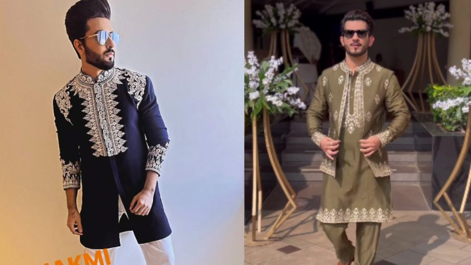 Up Your Traditional Swag Like Dheeraj Dhoopar And Arjun Bijlani In Thread Work Kurta 873994