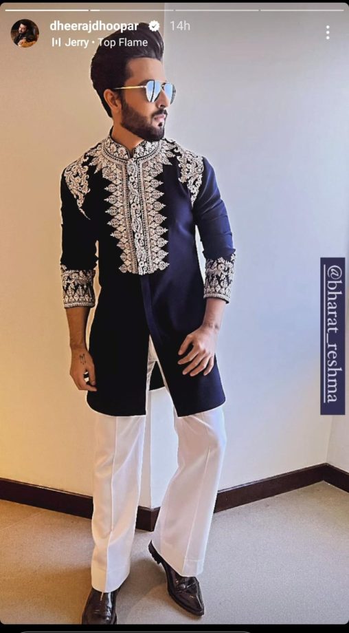 Up Your Traditional Swag Like Dheeraj Dhoopar And Arjun Bijlani In Thread Work Kurta 873991