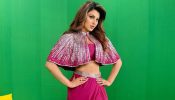 Urvashi Rautela stuns in ruby red cape and skirt set worth Rs 78,000